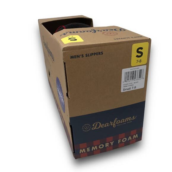 Dearfoams Mens Clog Slippers S 7-8 Wool Blend Memory Foam No Sweat Black NIB - Picture 2 of 3